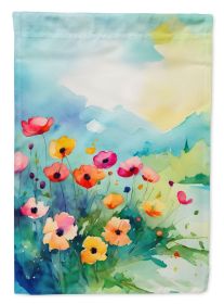 Anemones in Watercolor House Flag Large Porch Sleeve Pole Decorative Outside Yard Banner Artwork Wall Hanging, Polyester, House Size, Multicolor