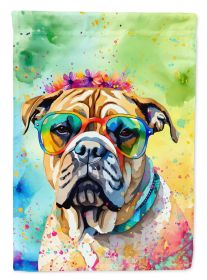 Bullmastiff Hippie Dawg House Flag Large Porch Sleeve Pole Decorative Outside Yard Banner Artwork Wall Hanging, Polyester, House Size, Multicolor (Default: Default)
